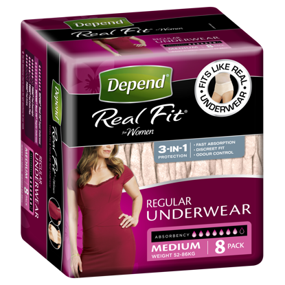 Picture of Depend U/Wear Realfit Fem Med 8